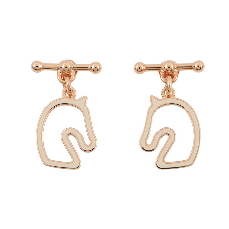 エルメス ピアス トネール クレーム/ピンクゴールド金具 HERMES アクセサリー