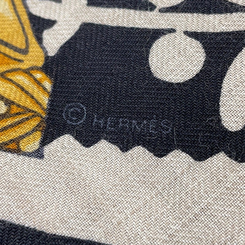 エルメス ストール トライアングル ジェアン 鐙・リミックス Etriers Remix カシミヤ シルク HERMES 2022年秋冬