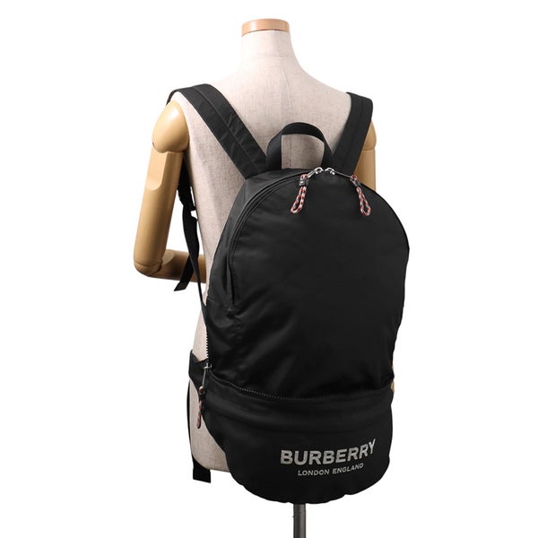 バーバリー バックパック ロゴ ナイロン 80135191 BURBERRY リュック 2wayボディバッグ 黒