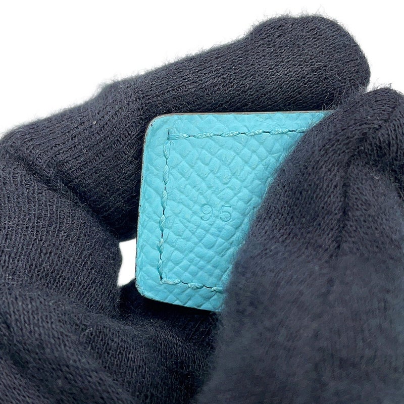 エルメス ベルト サイズ95 ホワイト/ブルーアトール エプソン U刻印 HERMES