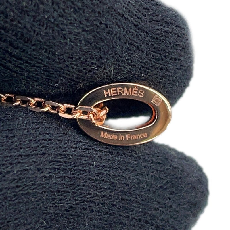エルメス ネックレス ミニ・ポップアッシュ ブラック/ピンクゴールド金具 HERMES アクセサリー ポップH 黒