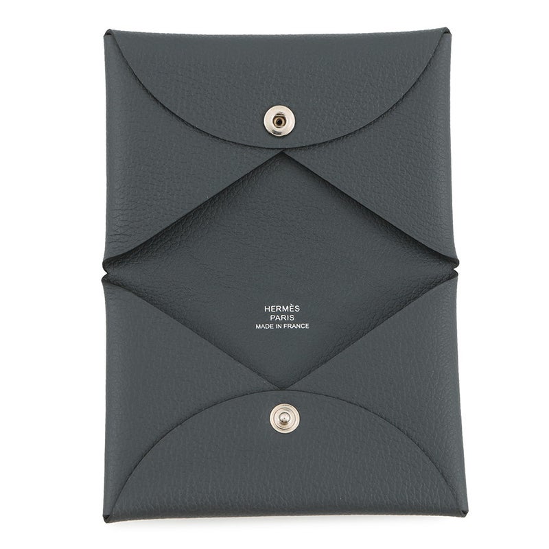 エルメス カードケース カルヴィ グリミスティ/シルバー金具 エバーカラー W刻印 HERMES 名刺入れ