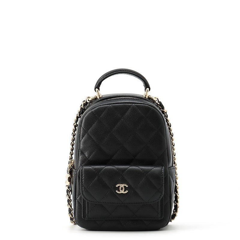 シャネル リュック マトラッセ ココマーク バックパック ミニ キャビアスキン AP3753 CHANEL 2wayショルダーバッグ 黒