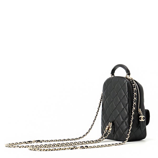シャネル リュック マトラッセ ココマーク バックパック ミニ キャビアスキン AP3753 CHANEL 2wayショルダーバッグ 黒