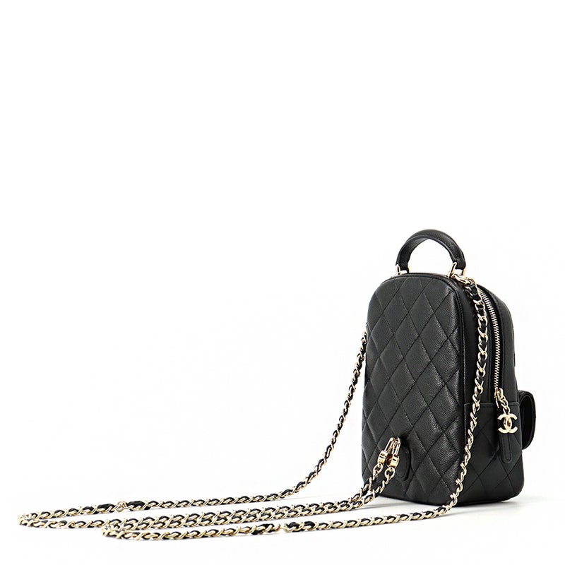 シャネル リュック マトラッセ ココマーク バックパック ミニ キャビアスキン AP3753 CHANEL 2wayショルダーバッグ 黒