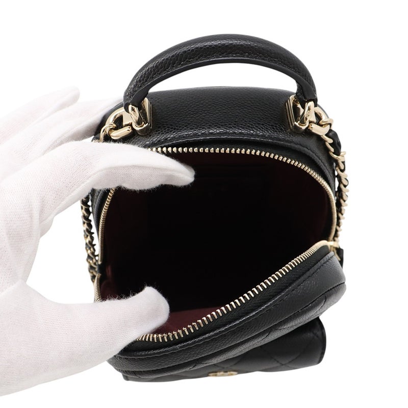 シャネル リュック マトラッセ ココマーク バックパック ミニ キャビアスキン AP3753 CHANEL 2wayショルダーバッグ 黒