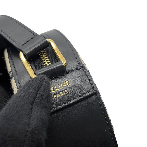 セリーヌ ショルダーバッグ トリオンフ ラウンド キャンバス/レザー 10G812 CELINE バッグ 黒