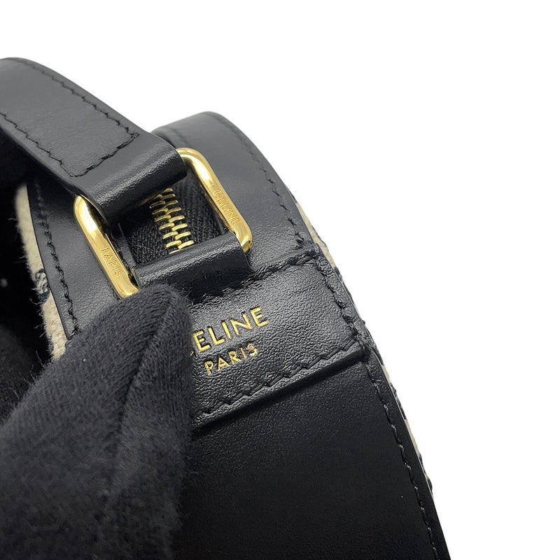 セリーヌ ショルダーバッグ トリオンフ ラウンド キャンバス/レザー 10G812 CELINE バッグ 黒