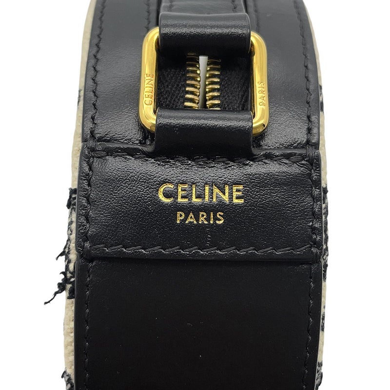 セリーヌ ショルダーバッグ トリオンフ ラウンド キャンバス/レザー 10G812 CELINE バッグ 黒