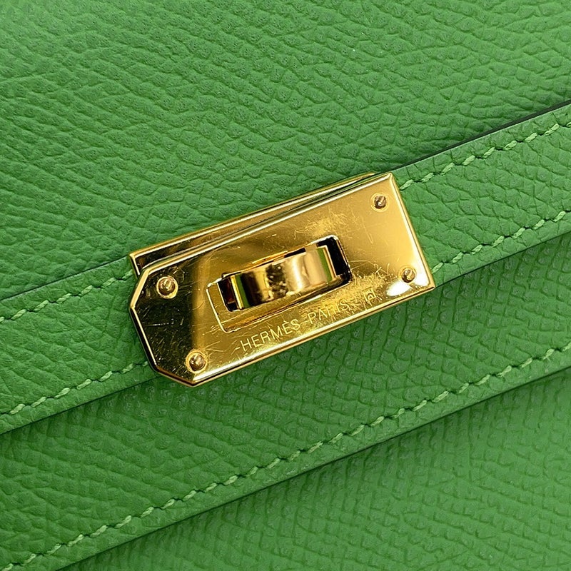 エルメス ケリーウォレット ロング トゥーゴー ヴェールユッカ/ゴールド金具 素材 W刻印 HERMES 財布