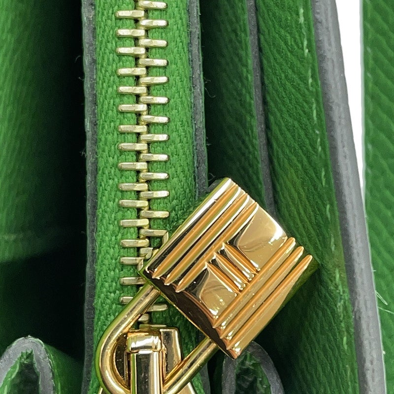 エルメス ケリーウォレット ロング トゥーゴー ヴェールユッカ/ゴールド金具 素材 W刻印 HERMES 財布