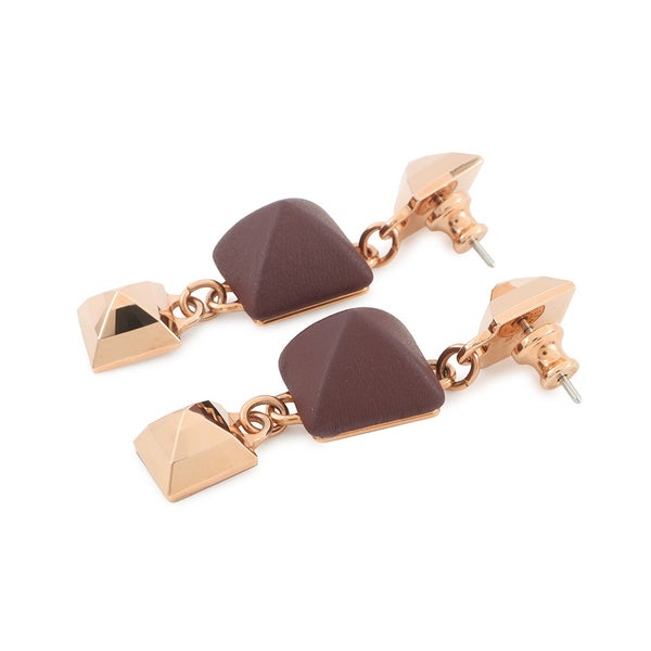 エルメス ピアス ディスコ・フォーブル ボルドー/ピンクゴールド金具 スイフト/メタル HERMES アクセサリー