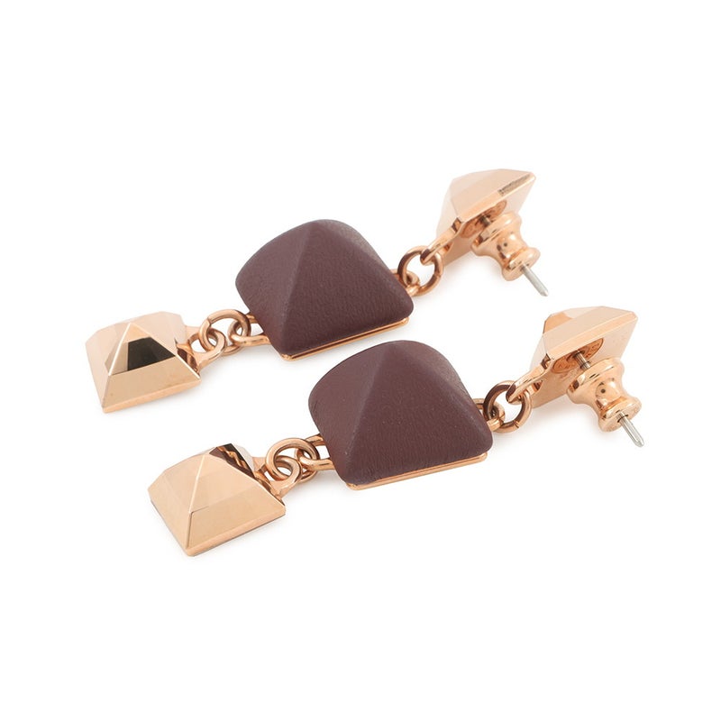 エルメス ピアス ディスコ・フォーブル ボルドー/ピンクゴールド金具 スイフト/メタル HERMES アクセサリー