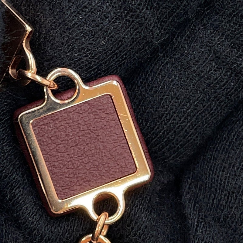 エルメス ピアス ディスコ・フォーブル ボルドー/ピンクゴールド金具 スイフト/メタル HERMES アクセサリー