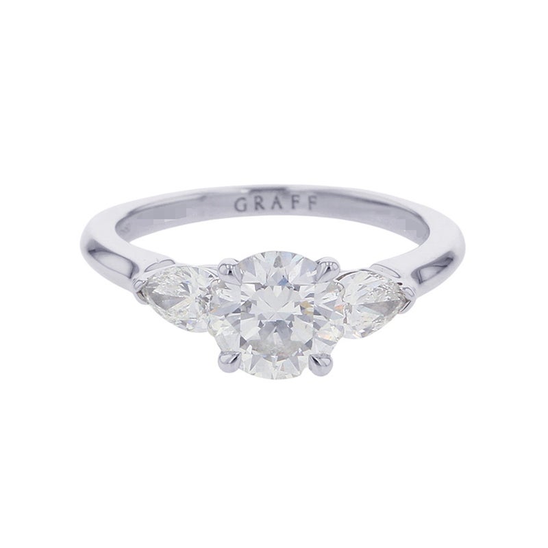 グラフ リング プロミス ラウンド ダイヤモンド エンゲージメント ダイヤ 中石1.03ct Pt950プラチナ サイズ約9号 GRAFF 指輪