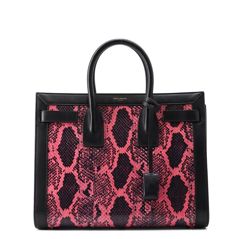 サンローランパリ ハンドバッグ サックドジュール パイソン 355153 SAINT LAURENT PARIS 黒