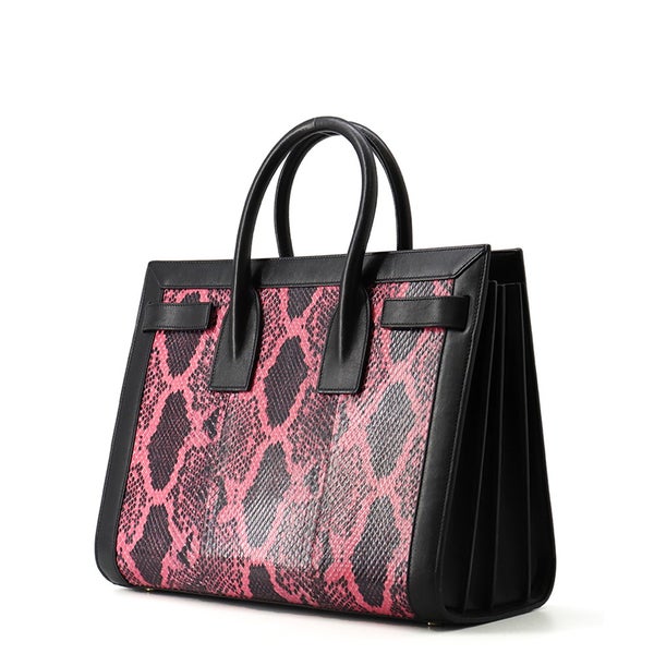 サンローランパリ ハンドバッグ サックドジュール パイソン 355153 SAINT LAURENT PARIS 黒