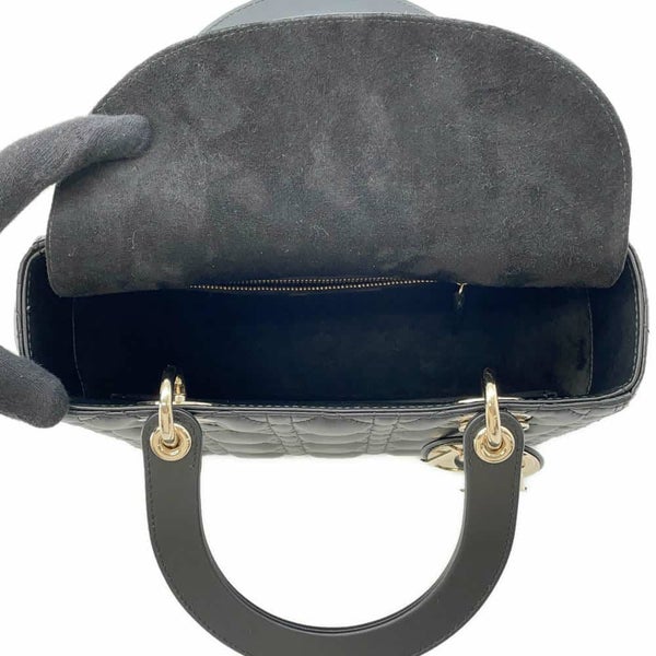 ディオール ハンドバッグ レディディオール カナージュ ミディアム ラムスキン M0565ONGE 2wayショルダー 黒