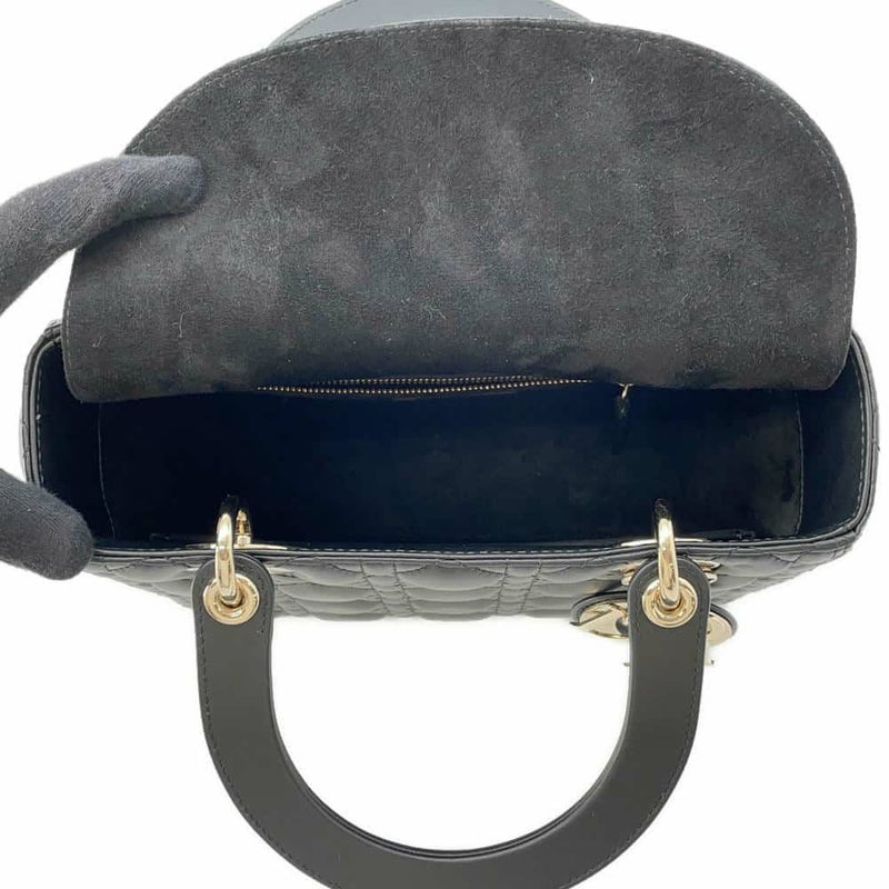 ディオール ハンドバッグ レディディオール カナージュ ミディアム ラムスキン M0565ONGE 2wayショルダー 黒