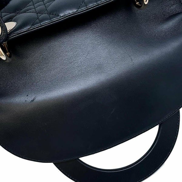 ディオール ハンドバッグ レディディオール カナージュ ミディアム ラムスキン M0565ONGE 2wayショルダー 黒