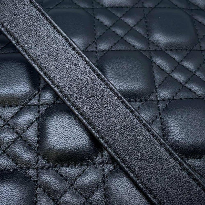 ディオール ハンドバッグ レディディオール カナージュ ミディアム ラムスキン M0565ONGE 2wayショルダー 黒