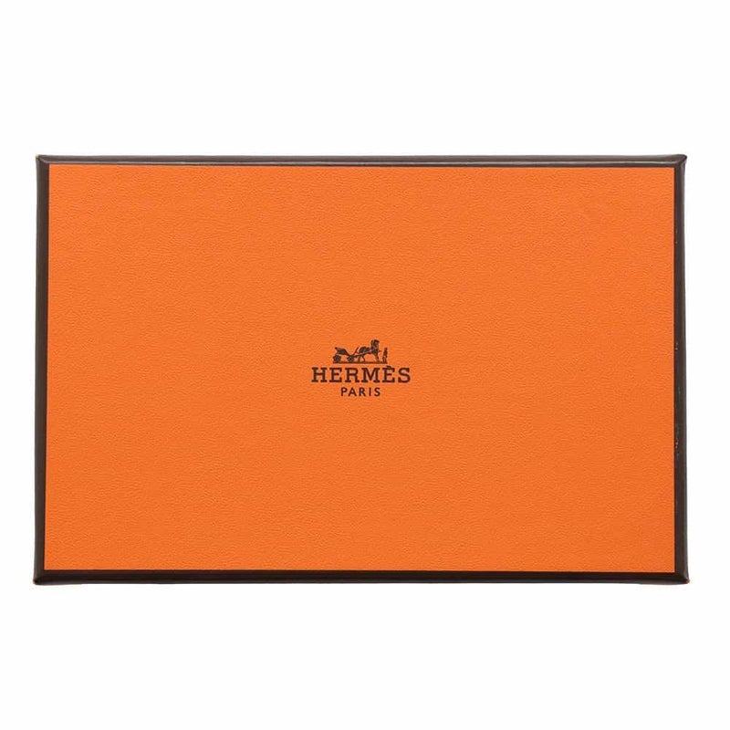 エルメス コインケース カルヴィ デュオ ネイビーブルー/シルバー金具 シェブルミゾル W刻印 シェーブル