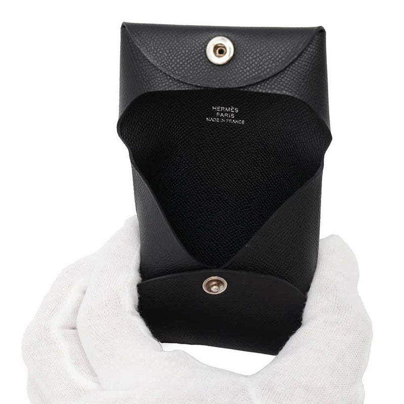 エルメス コインケース バスティア ブラック ヴォーマダム B刻印 HERMES 財布 黒