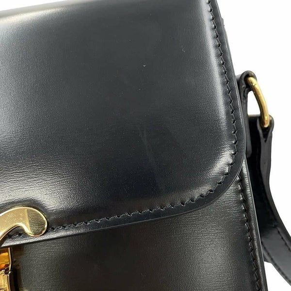 セリーヌ ショルダーバッグ ティーン トリオンフ シャイニーカーフレザー 188423 CELINE 黒