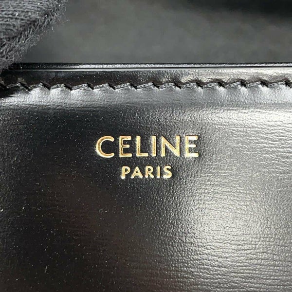 セリーヌ ショルダーバッグ ティーン トリオンフ シャイニーカーフレザー 188423 CELINE 黒