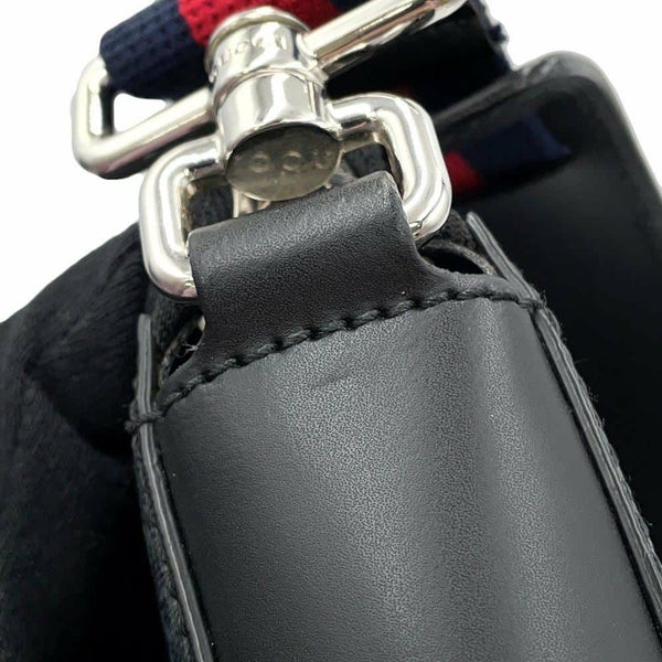 グッチ ショルダーバッグ GGスプリーム スモール メッセンジャーバッグ 523599 GUCCI ウェブ 黒