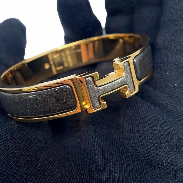 エルメス ブレスレット クリックH クリッククラックPM グリッター ノワール・ドレ/ゴールド金具 HERMES アクセサリー