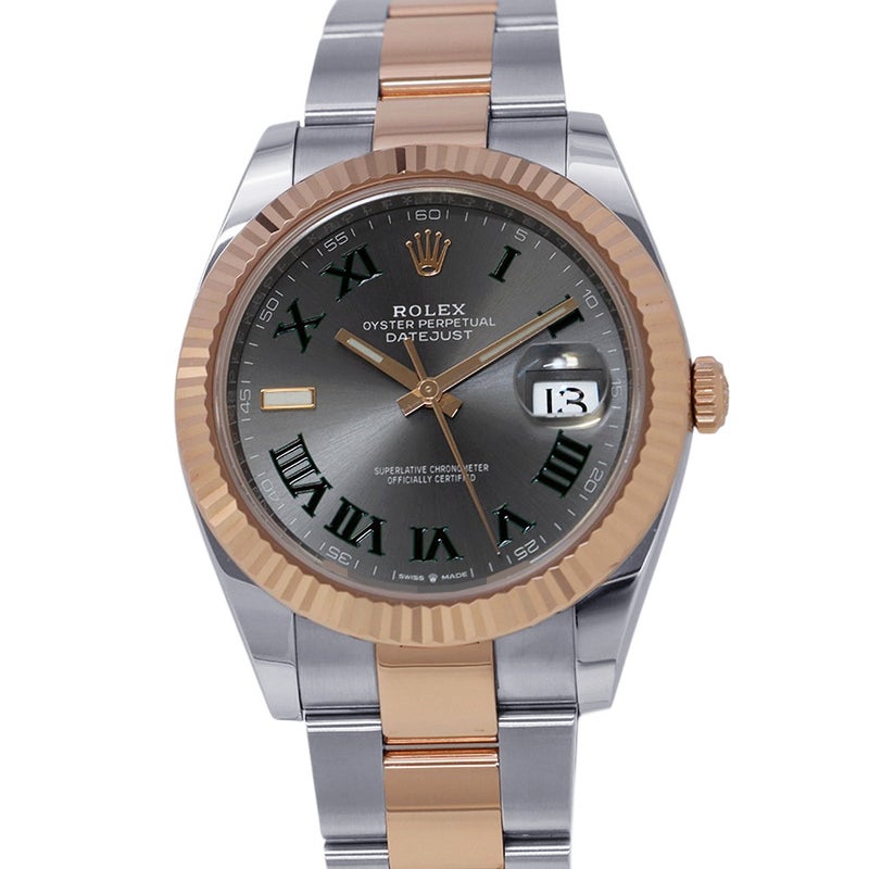 ロレックス デイトジャスト41 SS/K18PG ランダムシリアル 126331 ROLEX 腕時計 スレート文字盤