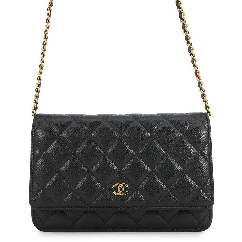 シャネル チェーンウォレット クラシック マトラッセ ココマーク キャビアスキン AP0250 CHANEL 財布 黒