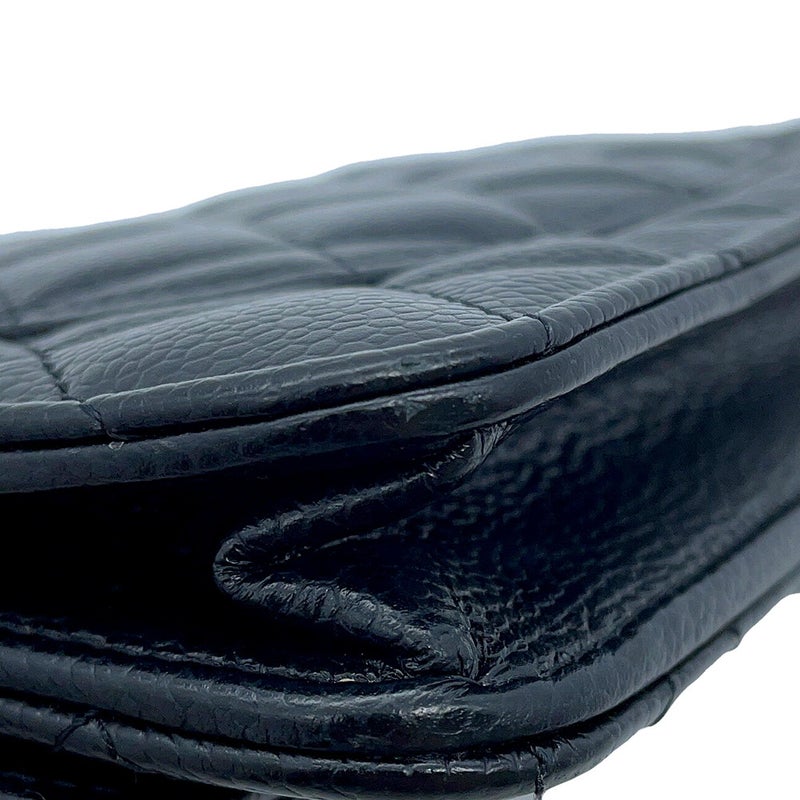 シャネル チェーンウォレット クラシック マトラッセ ココマーク キャビアスキン AP0250 CHANEL 財布 黒