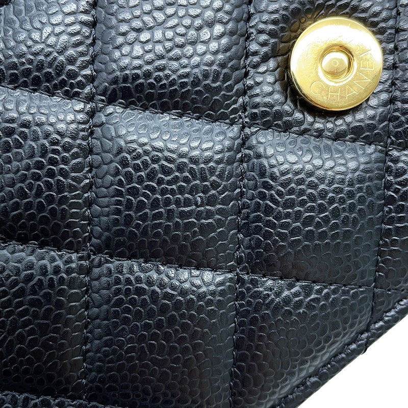 シャネル チェーンウォレット クラシック マトラッセ ココマーク キャビアスキン AP0250 CHANEL 財布 黒
