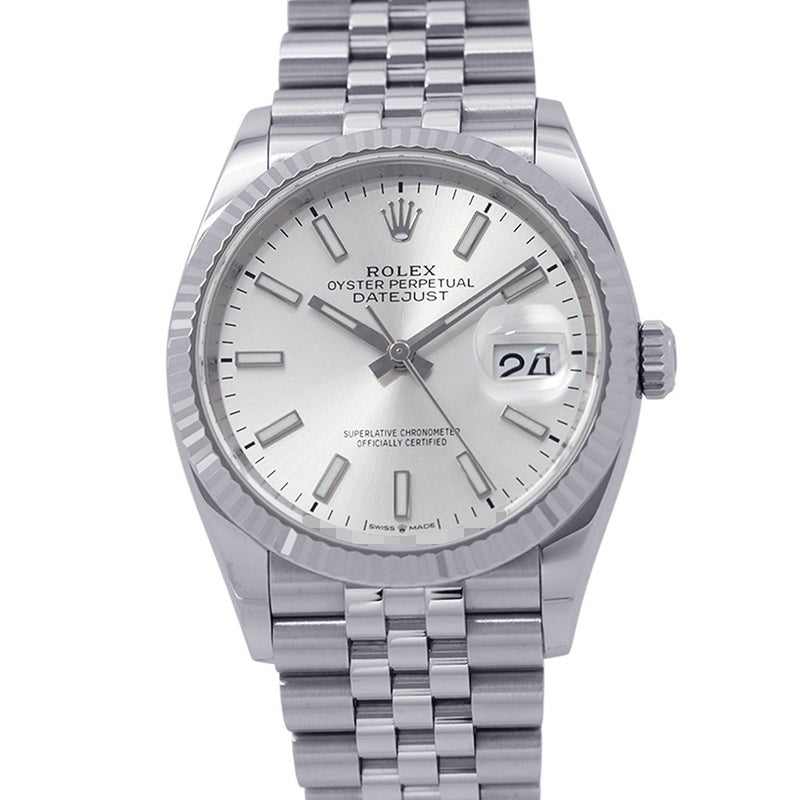 ロレックス デイトジャスト36 SS/K18WG ランダムシリアル ルーレット 126234 ROLEX 腕時計 シルバー文字盤