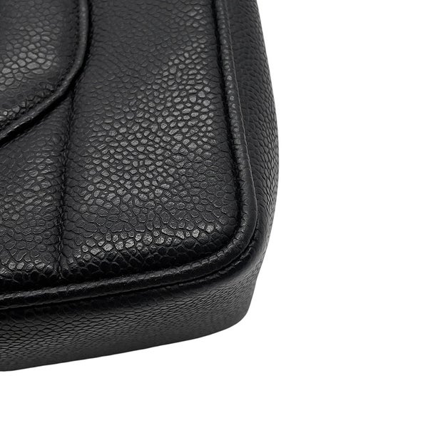シャネル チェーンショルダーバッグ マドモアゼル ココマーク デカココ キャビアスキン CHANEL 黒