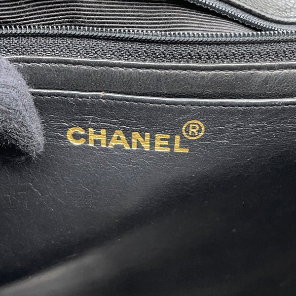 シャネル チェーンショルダーバッグ マドモアゼル ココマーク デカココ キャビアスキン CHANEL 黒