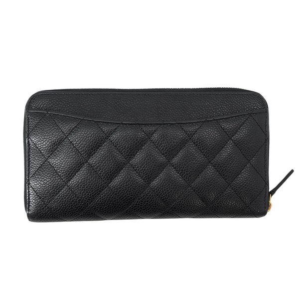 シャネル 長財布 マトラッセ クラシック ロング ジップ ウォレット ココマーク キャビアスキン A50097 CHANEL 黒