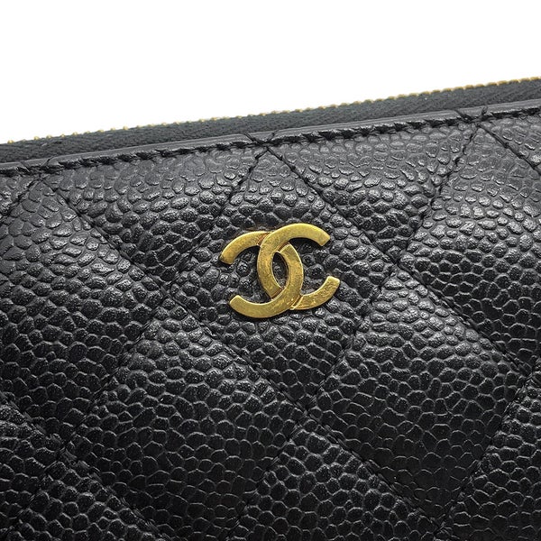 シャネル 長財布 マトラッセ クラシック ロング ジップ ウォレット ココマーク キャビアスキン A50097 CHANEL 黒