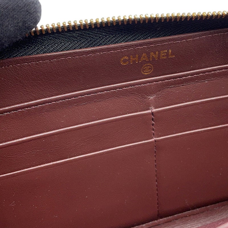 シャネル 長財布 マトラッセ クラシック ロング ジップ ウォレット ココマーク キャビアスキン A50097 CHANEL 黒