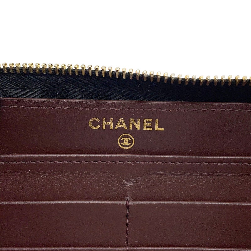 シャネル 長財布 マトラッセ クラシック ロング ジップ ウォレット ココマーク キャビアスキン A50097 CHANEL 黒