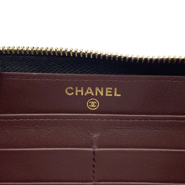 シャネル 長財布 マトラッセ クラシック ロング ジップ ウォレット ココマーク キャビアスキン A50097 CHANEL 黒