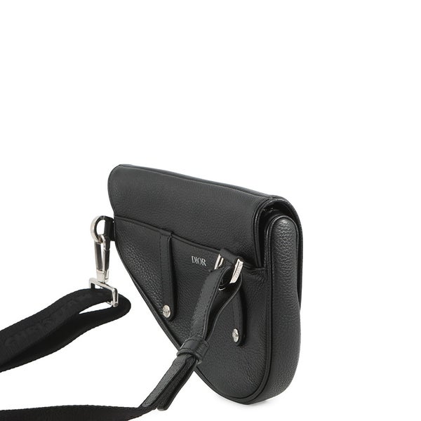 クリスチャン・ディオール ボディバッグ サドル レザー Christian Dior ウエストバッグ 黒