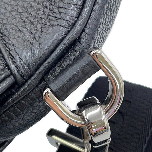 クリスチャン・ディオール ボディバッグ サドル レザー Christian Dior ウエストバッグ 黒