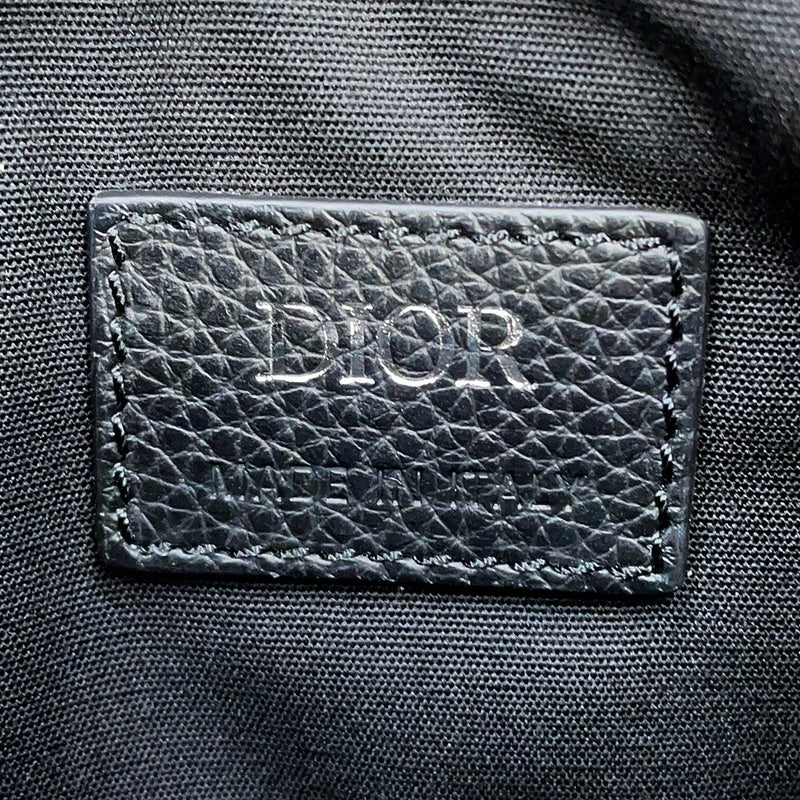 クリスチャン・ディオール ボディバッグ サドル レザー Christian Dior ウエストバッグ 黒