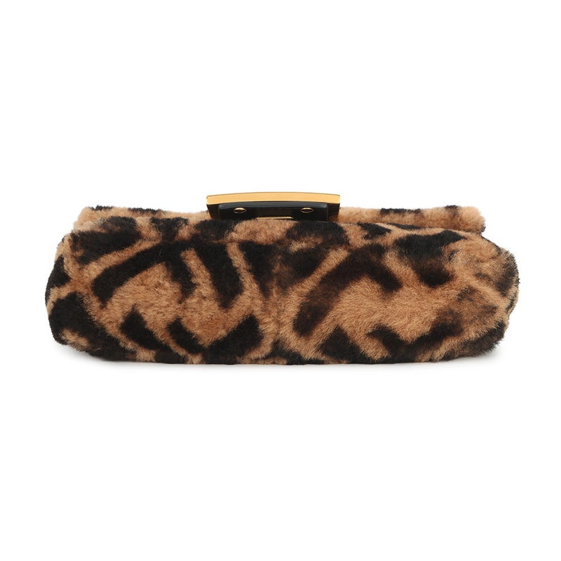 フェンディ ハンドバッグ ズッカ柄 バゲット ミニ ムートン/レザー 8BS017 FENDI 2wayショルダーバッグ