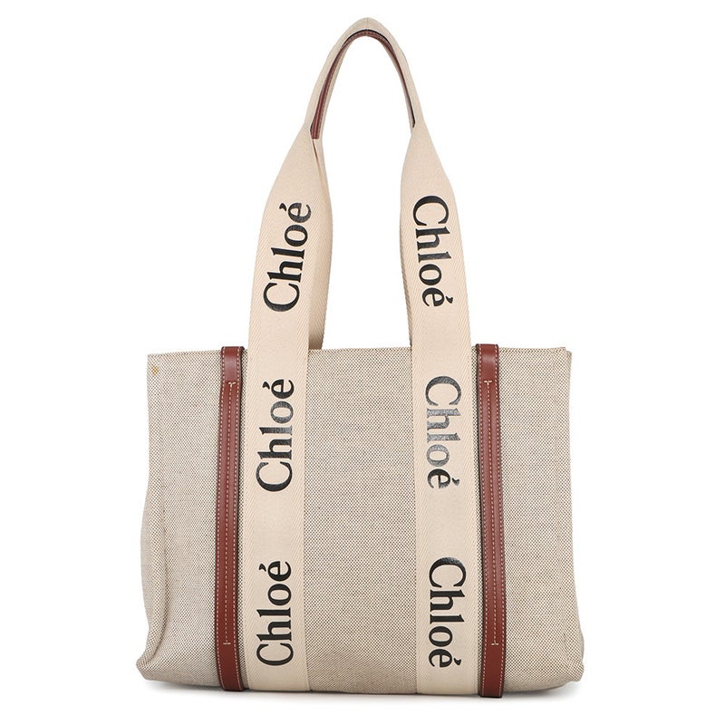 クロエ トートバッグ ウッディ WOODY キャンバス カーフレザー CHC22AS383I2690U Chloe
