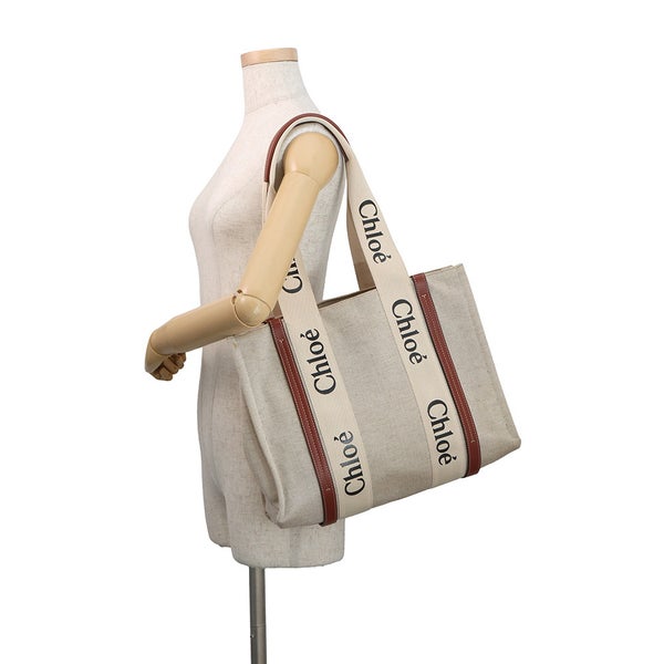 クロエ トートバッグ ウッディ WOODY キャンバス カーフレザー CHC22AS383I2690U Chloe