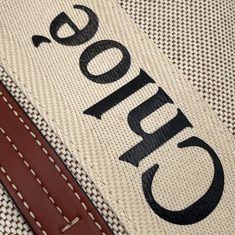 クロエ トートバッグ ウッディ WOODY キャンバス カーフレザー CHC22AS383I2690U Chloe